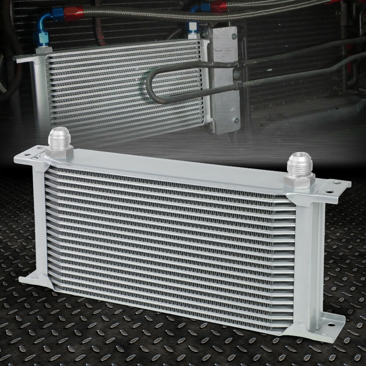 19-ROW 10AN Powder-coated Aluminum Engine/transmis Sion Racing Oil Cooler Silver ZopiStyle