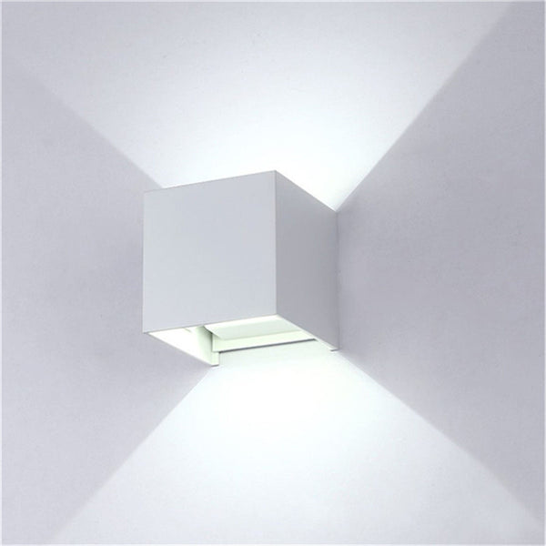 Waterproof Dimmable Aluminum Shell Wall Lamp for Outdoor Lighting White light_BD80 square cover white shell 12W ZopiStyle