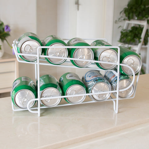 2 Layers Tabletop Storage Rack for Refrigerator Drink Can Beer Cola Shelf As shown ZopiStyle