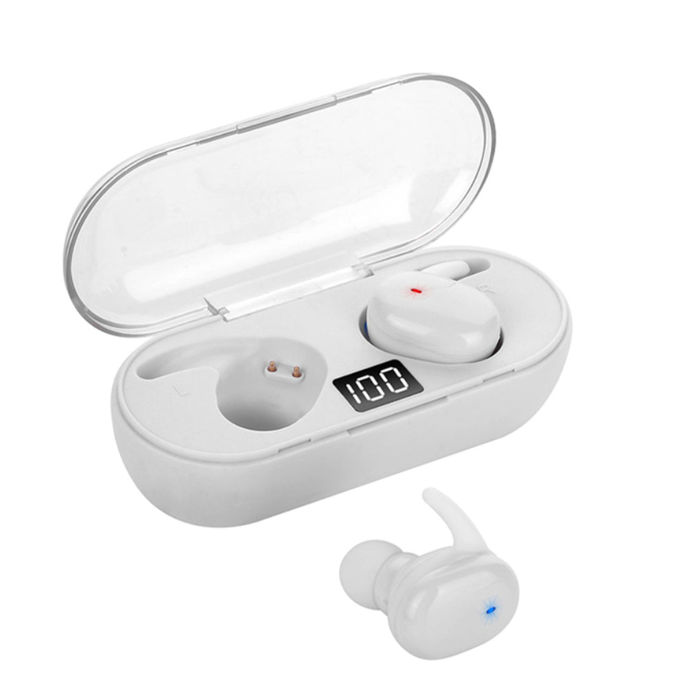 Tws Bluetooth-compatible 5.0 Wireless  Stereo  Earphones Earbuds Digital Display In-ear Noise Reduction Waterproof Headphone With Charging Case White ZopiStyle