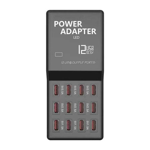 Multi 12 Port USB Charging Station Hub Desktop Wall Cell Phone Charger Organizer UK plug ZopiStyle