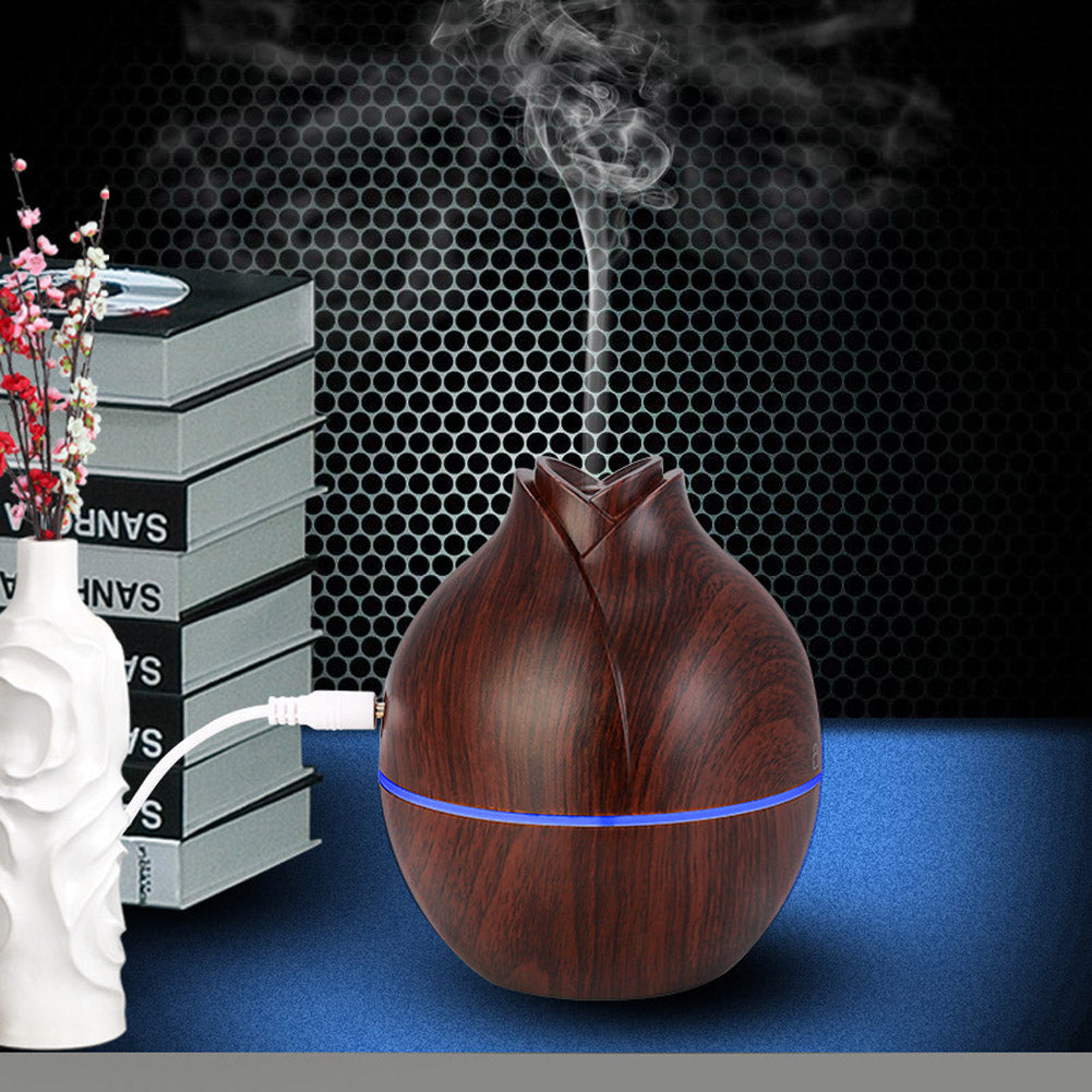 USB Air Humidifier Home Office Mute Mini Aromatherapy Mist Maker Dark wood grain ZopiStyle