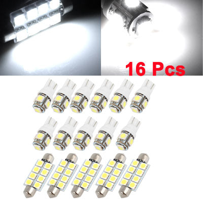 16Pcs White LED(5x41mm-8-5050 + 11xT10-5-5050) Dome Map Door Step Trunk Light Interior Package Kit for Ford Expedition ZopiStyle