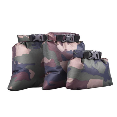 3pcs/set Coated Waterproof Dry Bag Storage Pouch Rafting Canoeing Boating Dry Bag Military camouflage_1.5L 2.5L 3.5L ZopiStyle