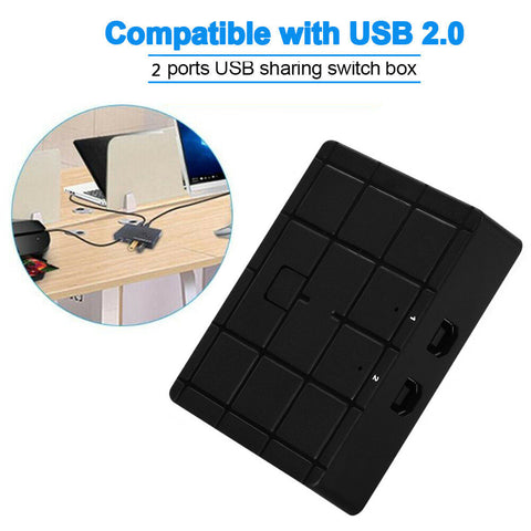 2 Port USB 2.0 Sharing Switcher Adapter Switch Box for PC Scanner Printer Manual black ZopiStyle