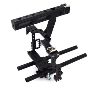 Veledge VD-07 Rod Rig DSLR Camera Video Cage Kit Stabilizer for Sony Gh4 A7S A7 A7R A7Rii A7Sii Camera Accessories black ZopiStyle