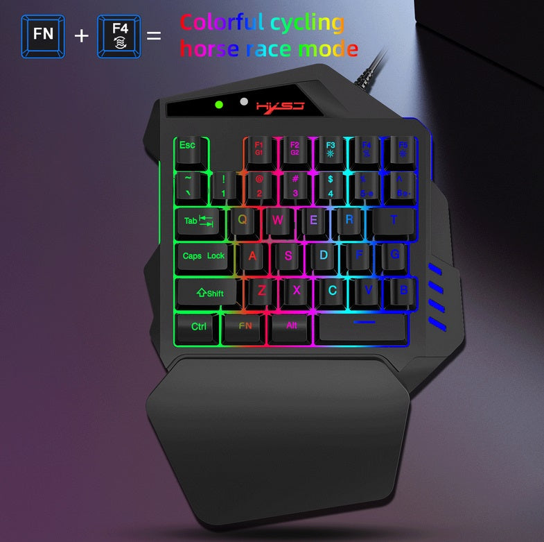 Single Handed V500 Game Keyboard One Hand Ergonomic Gaming Keypad for PS3 PS4 Black RGB ZopiStyle