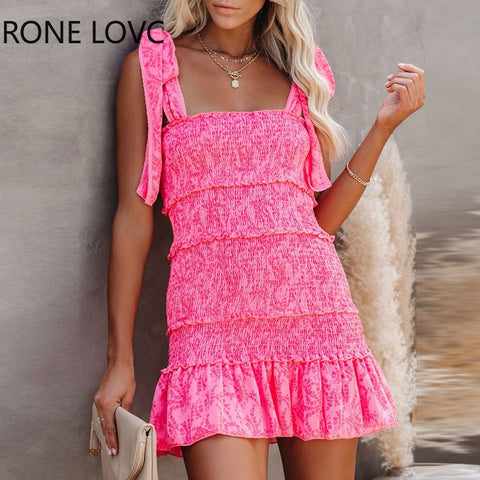 Women Tiered Ruffle Ruched Cami Dress Casual Dress  Elegant Fashion Chic Dress ZopiStyle