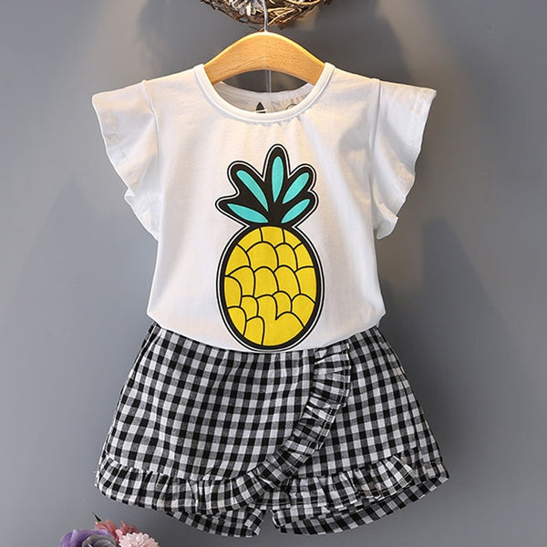 2021 Summer Girls&#39; Clothing Sets Denim Flower Embroidered Lapel Top+Net Yarn Skirt 2PCS Suit Princess Baby Kids Children Clothes ZopiStyle