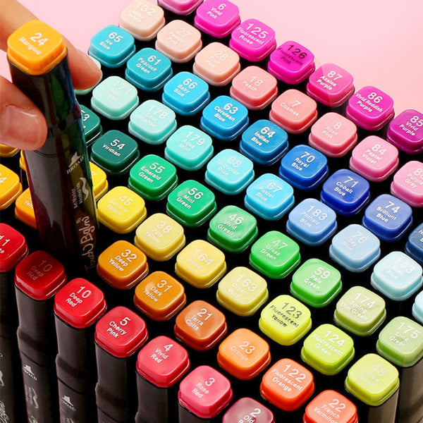 30/80/168/262 Colors Double Headed Marker Pen Set Sketching Oily Tip Alcohol Based Markers For Manga Drawing School Art Supplies ZopiStyle
