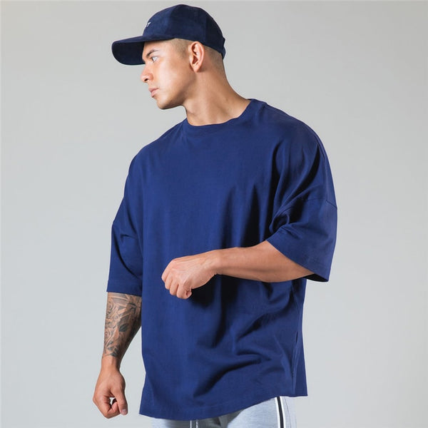 Running Oversized T shirt Men Gym Bodybuilding and Fitness Loose Casual Lifestyle Wear T-shirt Male Streetwear Hip-Hop Tshirt ZopiStyle