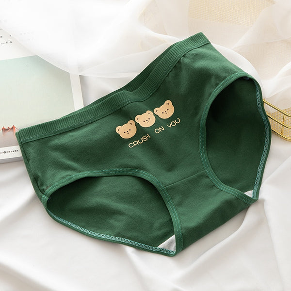 2021 Women&#39;s Cotton Underwear Japanese Cute Briefs Mid Waist Seamless Underpants Cute Cartoon Panties Female Cotton Lingerie ZopiStyle