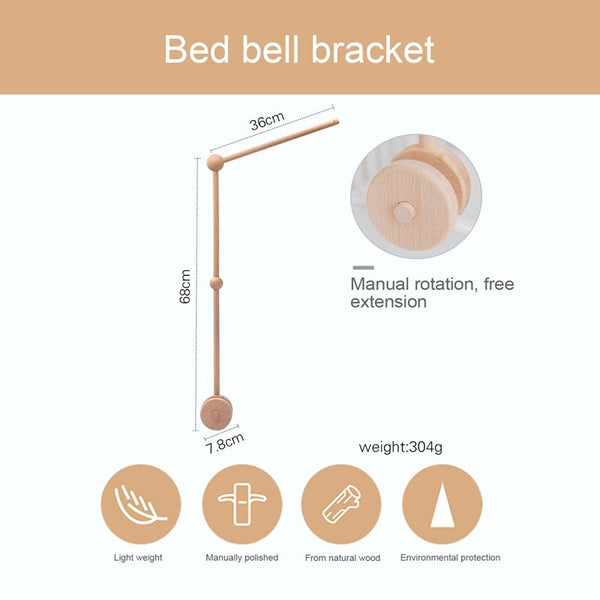7Pcs  Assembly Rattles Bracket Set Infant Crib Mobile Bed Bell Bracket Protection Newborn Baby Toys Wooden Bed Bell Accessories ZopiStyle