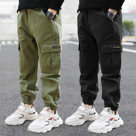 Boys Cargo Pants Winter Autumn Thick Boys Trousers Casual Kids Sport Pants Teenage Children Clothes For  4-11Year ZopiStyle