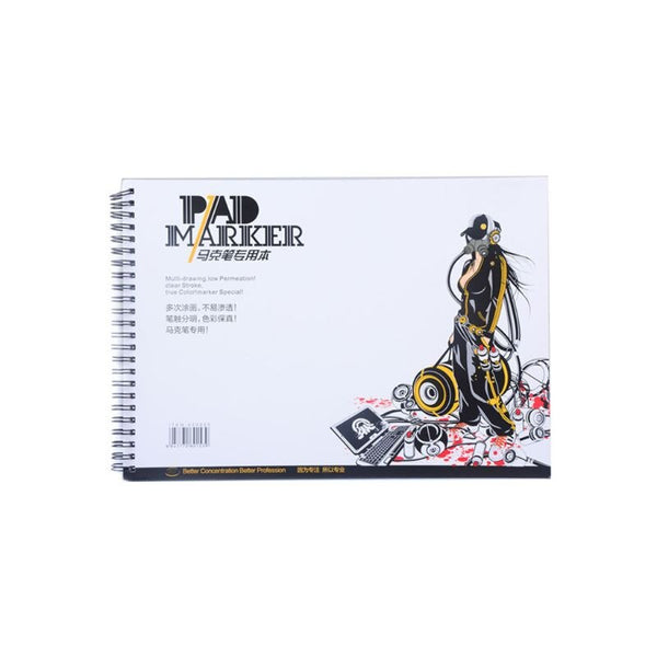 34 Sheet A3/A4/A5 Professional Marker Paper Spiral Sketch Notepad Book Painting ZopiStyle