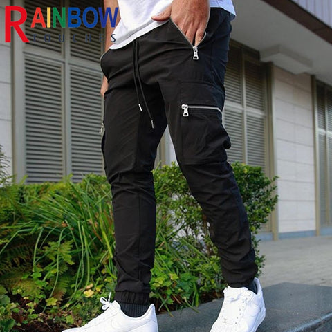 Rainbowtouches Cargo Pants 2022 New Sweatpants Men&#39;s Pants Zip Pocket Men Pants Casual Stretch Fabric Running Men&#39;s Trousers ZopiStyle