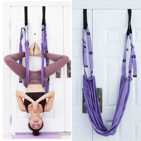 Yoga Aerial Hammock Women Swing Adjustable Aerial Yoga Strap Hanging Hammock Elastic Stretch Handstand Rope Training Device ZopiStyle