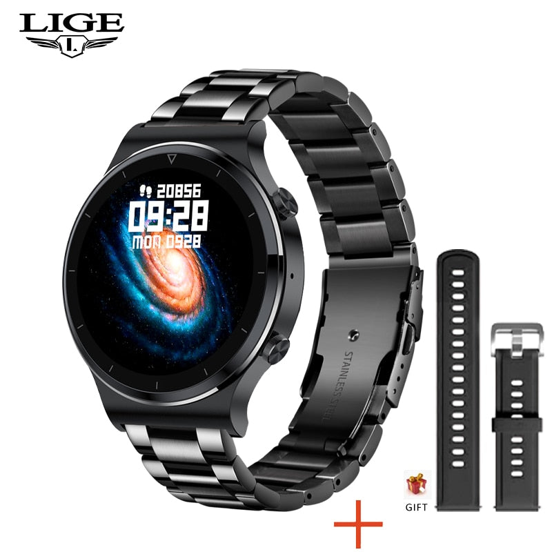 LIGE New Smart watch Men Heart rate Blood pressure Full touch screen sports Fitness watch Bluetooth for Android iOS smart watch ZopiStyle
