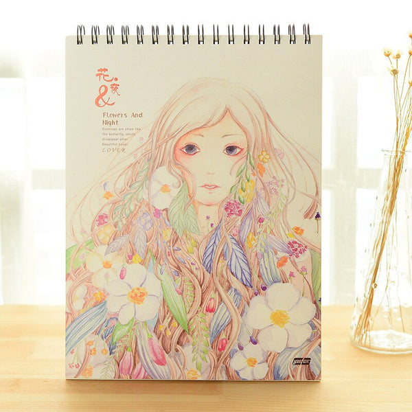 Blank coil A4 sketchbooks for drawing 50 sheets anime notebooks picture albums color pencil paper adult students art supplies ZopiStyle
