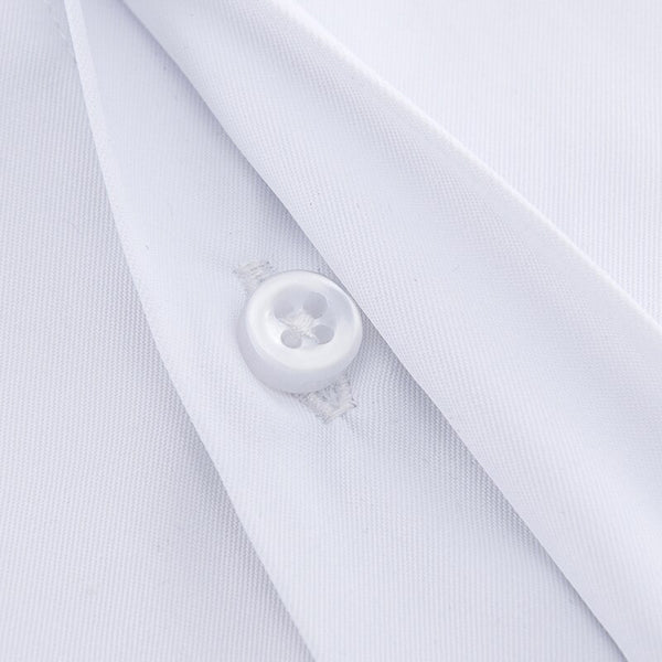 French Cufflinks Men Tuxedo Shirts Long Sleeve Covered Button Plain Solid Mens Dress Shirt White Blue Pink Business Formal Shirt ZopiStyle