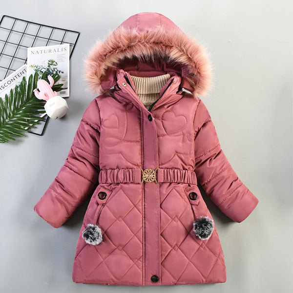 Autumn Winter Girls Jacket Keep Warm Hooded Fashion Windproof Outerwear Birthday Christmas Coat 4 5 6 7 8 Years Old Kids Clothes ZopiStyle