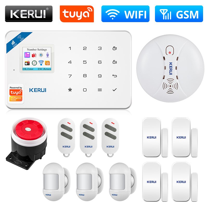 KERUI W181 Security Alarm System WIFI GSM Alarm Tuya Smart Support Alexa Home Motion Detector Door Window Sensor IP Camera ZopiStyle