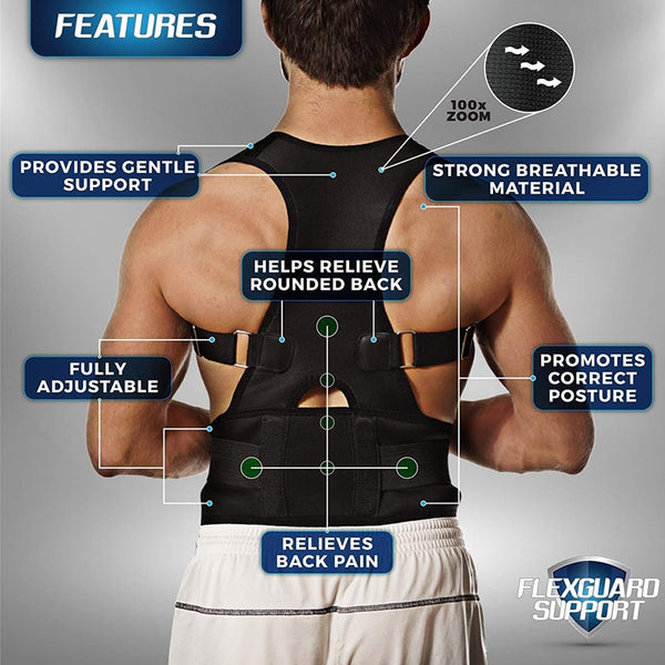 Magnetic therapy posture corrector brace supporter shoulder back support belt menwomen braces and support belt shoulder posture ZopiStyle