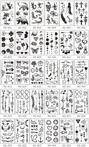 30 Sheets Waterproof Black Tiny Tattoo Feather Women Body Hand Art Drawing Temporary Tattoo Stickers Men Finger Words Tatto Face ZopiStyle
