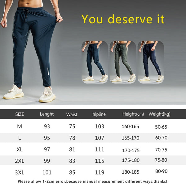 Summer Thin Men&#39;s Jogging Sweatpants Elastic Shrink Leg Casual Outdoor Training Fitness Sport Pants Running Trousers ZopiStyle