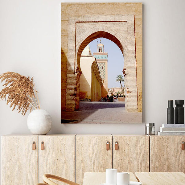 Islamic Calligraphy Astaka Morocco Mosque No God Except Allah Poster Boho Canvas Painting Wall Print Picture Bedroom Home Decor ZopiStyle