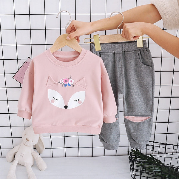 2Pcs Baby Girls Clothing Sets Autumn Winter Toddler Girls Clothes Kids Tracksuit For Girl Suit Children Clothing 1 to 6 Year ZopiStyle