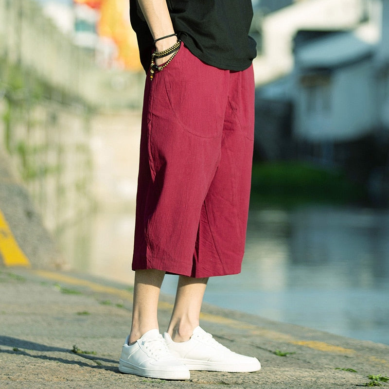 Men Harajuku Harem Pants 2022 New Mens Summer Cotton Linen Joggers Pants Male Vintage Chinese Style Sweatpants Fashions ZopiStyle