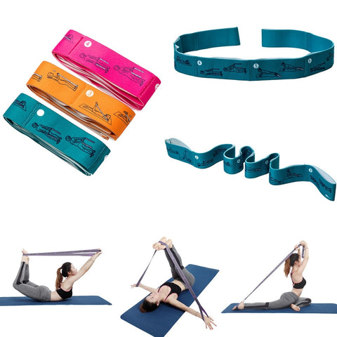 Yoga Stretch Strap Elastic Yoga Belt Fitness Exercise Gym Pilates Waist Leg Resistance Bands ZopiStyle