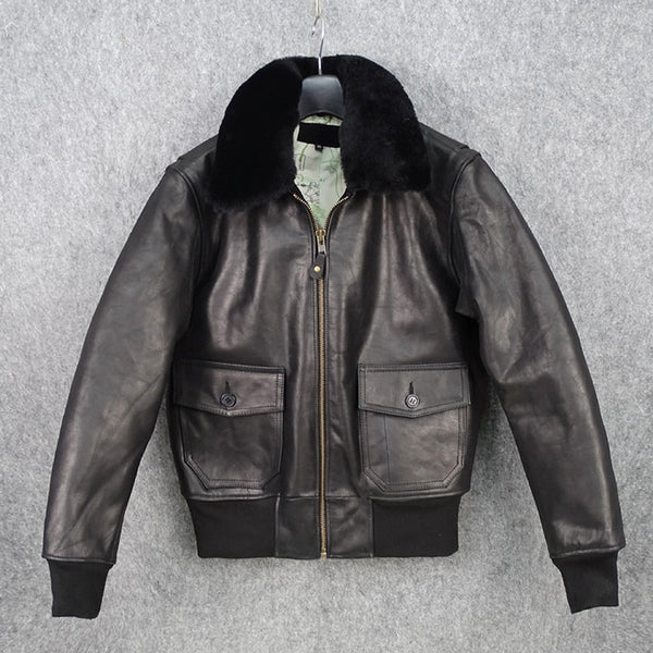 Free shipping.Cheep G1 air force short black suede jacket.Quality wholesales genuine leather coat.Frosted cowhide.father&#39;s cloth ZopiStyle