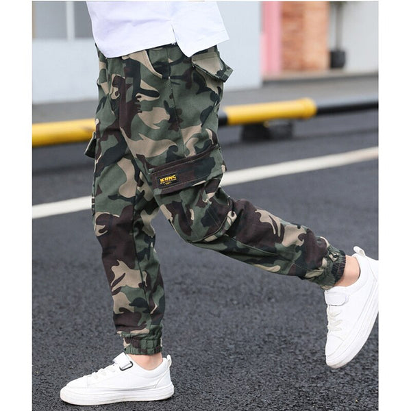 2022 Boys Camouflage Joggers Casual Cargo Pants for Boys Kids Cotton Trousers Clothes Teenage Boys Joggers Clothing 3-14 Years ZopiStyle