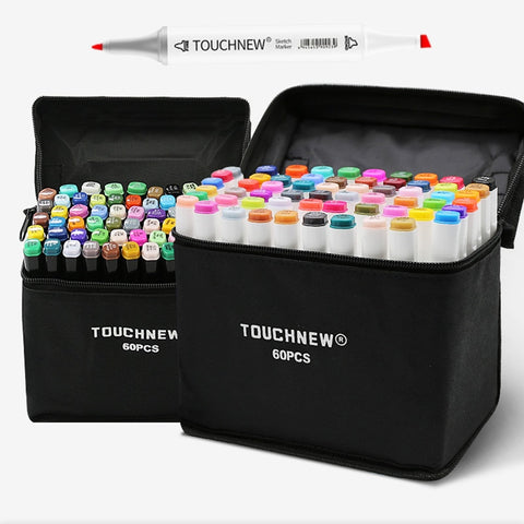 TOUCHNEW Markers Pen 168 colors Sketch Markers Alcohol Based Dual Head Brush Markers Pen For Drawing Manga Art Supplies Markers ZopiStyle