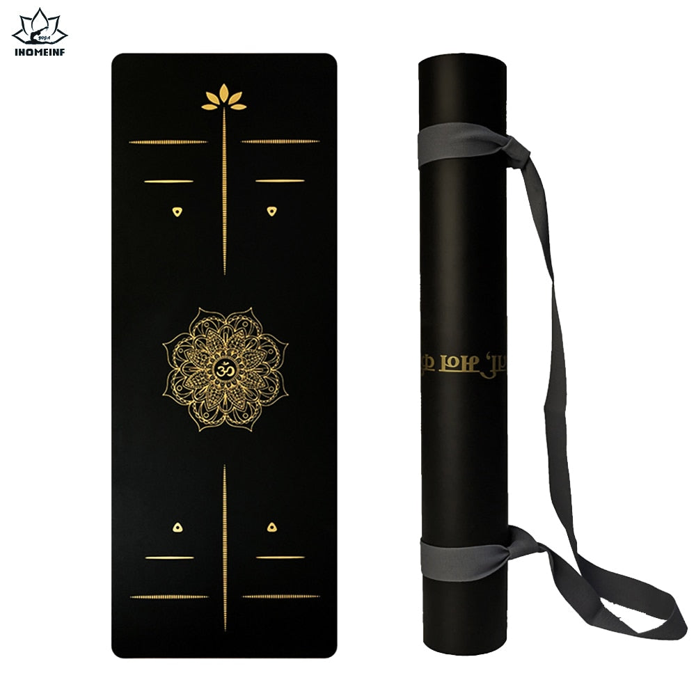 6ft Rubber Yoga mat Widened thickened golden PU sport mat fitness  Pilates Training Yoga mats with position line exercise mats ZopiStyle