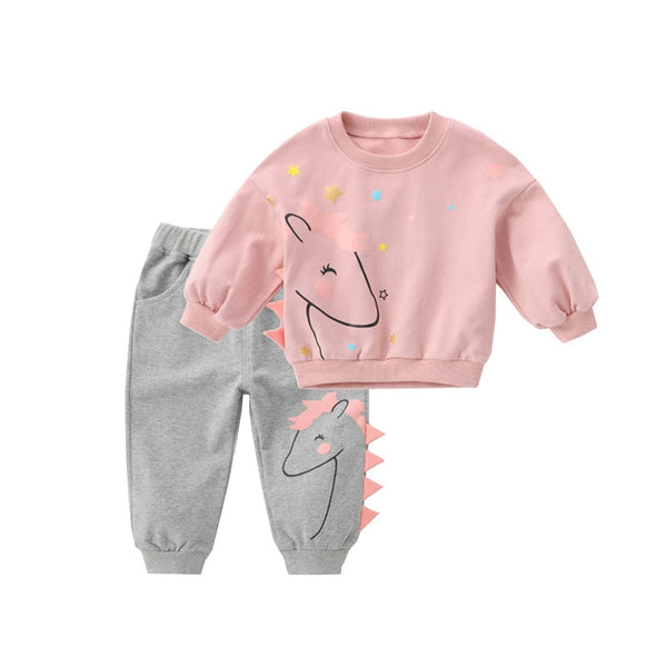 2Pcs Baby Girls Clothing Sets Autumn Winter Toddler Girls Clothes Kids Tracksuit For Girl Suit Children Clothing 1 to 6 Year ZopiStyle