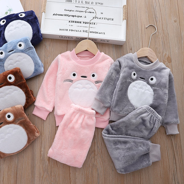 Winter Baby Boys Girls Pajamas Sets 2021 Autumn Fashion Flannel Fleece Clothes Kids Cartoon Bear Sleepwear Children Clothing ZopiStyle