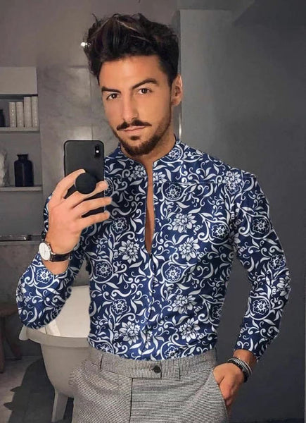 Men&#39;s shirt for men clothing social male Blouse Hawaiian long sleeve cardigan blouses and button up Luxury man wholesale 2021 ZopiStyle