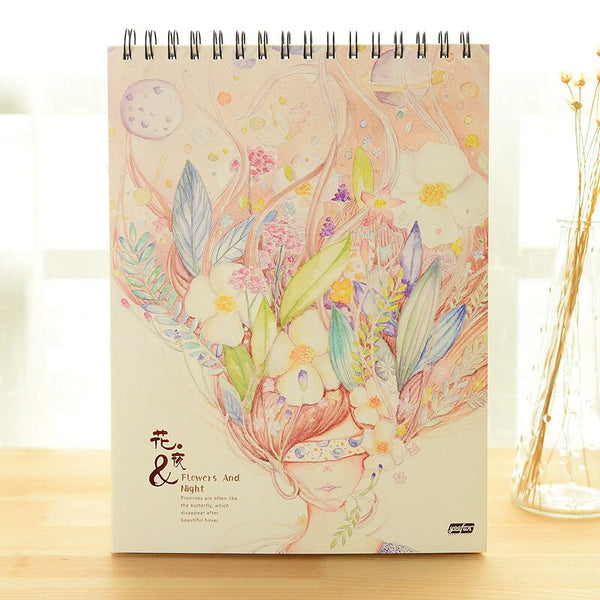 Blank coil A4 sketchbooks for drawing 50 sheets anime notebooks picture albums color pencil paper adult students art supplies ZopiStyle
