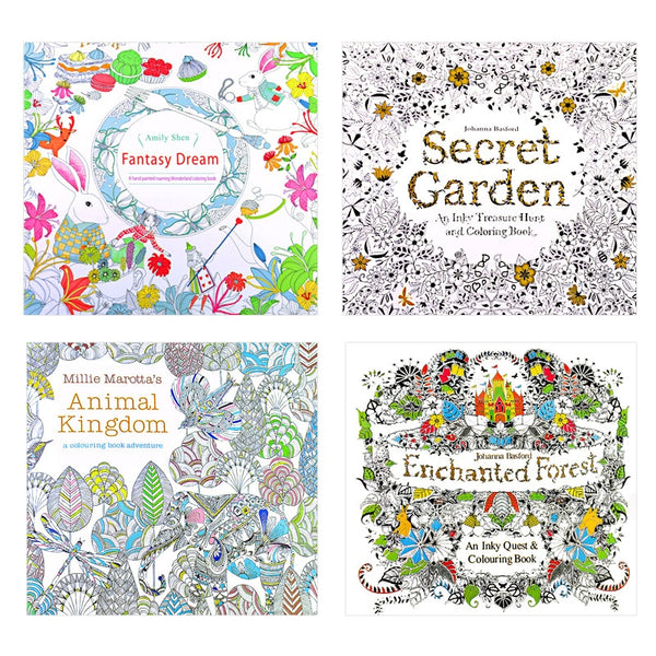 4pc 24 Page coloring book Enchanted Forest mandalas Animal kids Adult Coloring Books For adults Livre drawing/Art/colouring Book ZopiStyle
