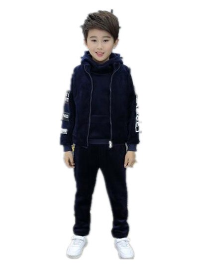 2022 winter Boys tracksuit Autumn Toddler Teenager Clothes tiger velvet jacket + Sweater + Pant Children Kids 8 9 10 11 12 year ZopiStyle