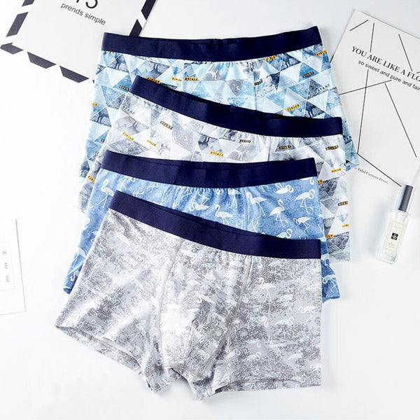 4PCS/Lot Youpin Mijia Man Boxer Print Shorts Underpants Male Panties Cotton Men Boxer Underwear Breathable Soft Mid Waist Briefs ZopiStyle