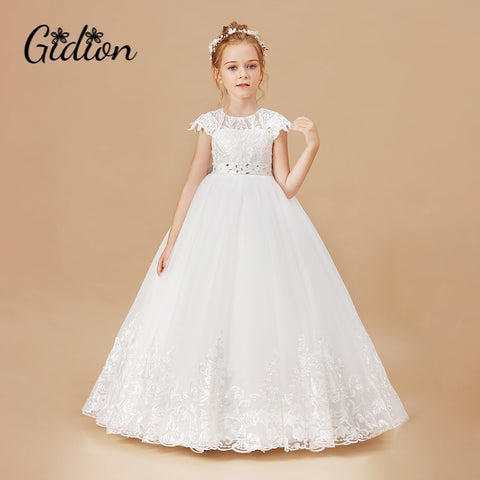 Girls Dress Sleeveless Baby Kids Clothes Children Kids Clothing Appliques Kids Girl Wedding Evening Gowns Party Dresses ZopiStyle