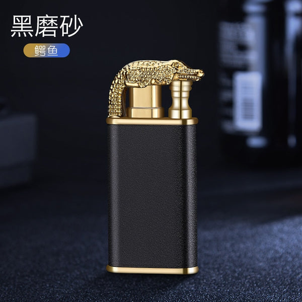 Crocodile Dolphin Double Fire Lighter Creative Straight Open Flame Conversion Lighter Smoking Accessories for Weed Men Gifts ZopiStyle