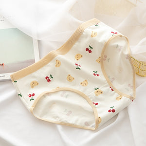 2021 Women&#39;s Cotton Underwear Japanese Cute Briefs Mid Waist Seamless Underpants Cute Cartoon Panties Female Cotton Lingerie ZopiStyle
