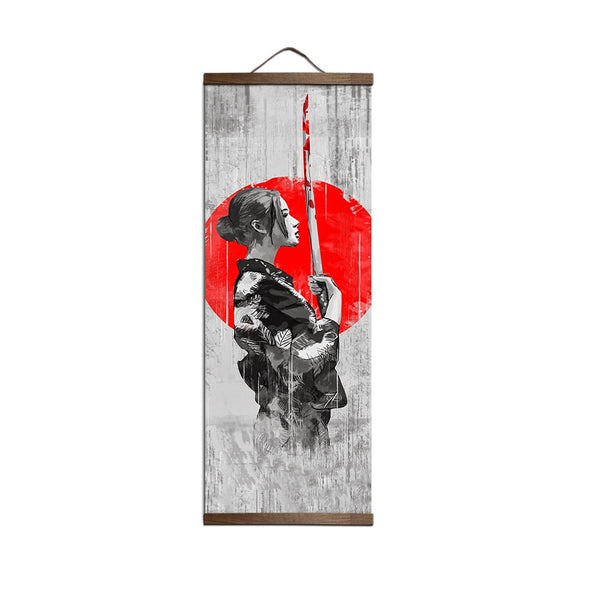 Japanese Samurai Ukiyoe for Canvas Posters and Prints Decoration Painting Wall Art Home Decor with Solid Wood Hanging Scroll ZopiStyle