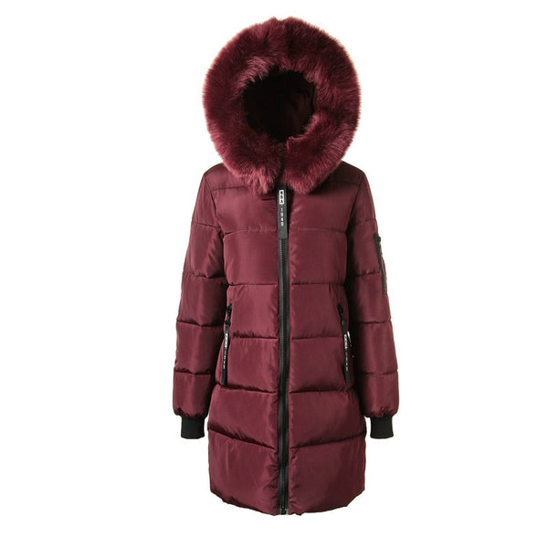 Parka Women 2022 Winter Coats Long Cotton Casual Fur Hooded Jackets Women Thick Warm Winter Parkas Female Overcoat Coat ZopiStyle