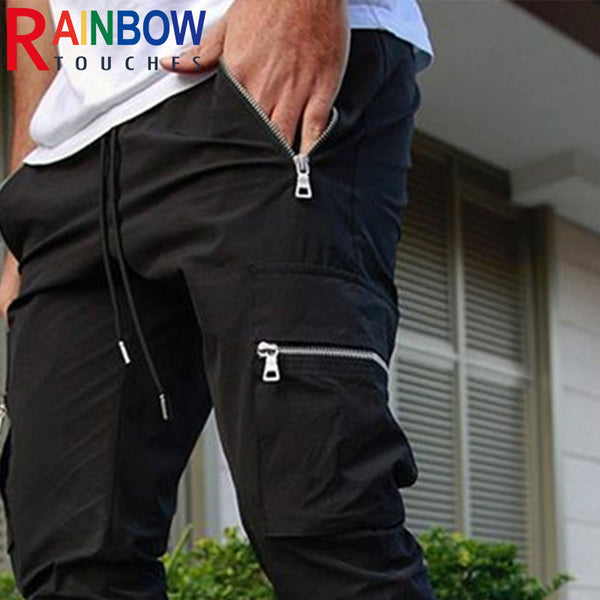Rainbowtouches Cargo Pants 2022 New Sweatpants Men&#39;s Pants Zip Pocket Men Pants Casual Stretch Fabric Running Men&#39;s Trousers ZopiStyle